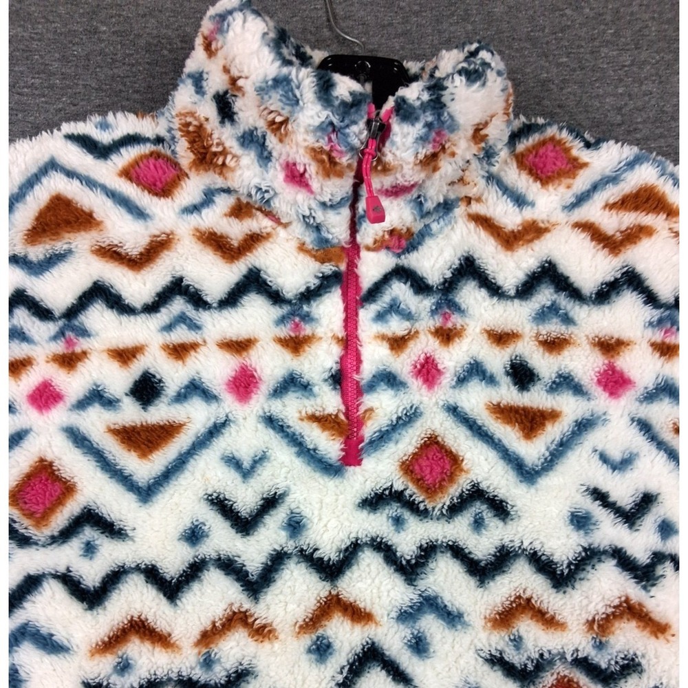 Eddie Bauer Womens Jacket M Multi Aztec Fleece 1/4 Zip Gorp Southwestern Boho